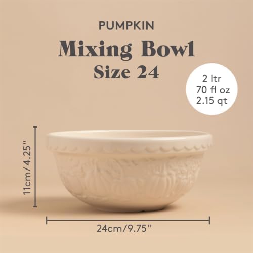 Mason Cash In the Pumpkin Patch S24 Mixing Bowl, 2.15 Qt, Embossed Pumpkin