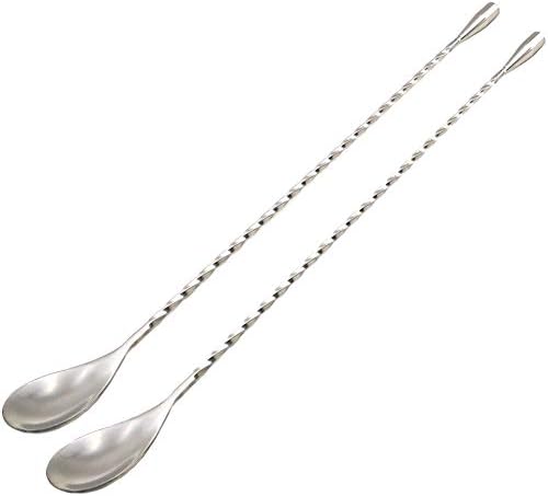 12“ Extra Long Cocktail Mixing Spoon Set Food-Grade 18/8 Stainless Steel