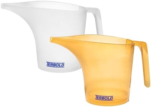 Funnel Pitcher with Spout 2pc Set | 1 Liter Plastic Measuring Pitchers