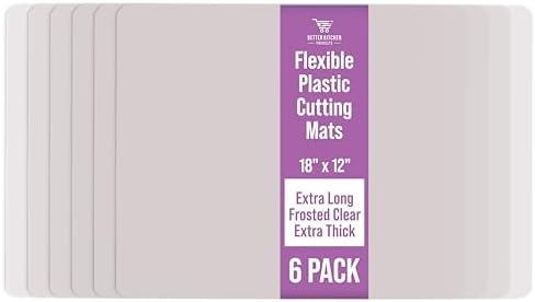 Better Kitchen Products Extra Thick Flexible Frosted Clear Plastic Cutting Mats