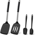 Silicone Spatula Set, Heat Resistant Solid & Slotted Turner