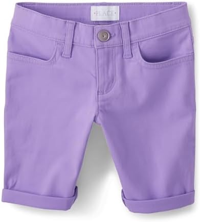 The Children's Place Girls' Roll Cuff Twill Skimmer Shorts