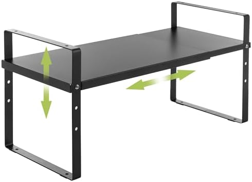 Across-Star Expandable Cabinet Shelf Organizer Rack, Stackable Kitchen Counter