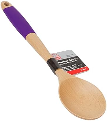 Chef Craft Premium Silicone Handle Wooden Spoon Set, 14 inch