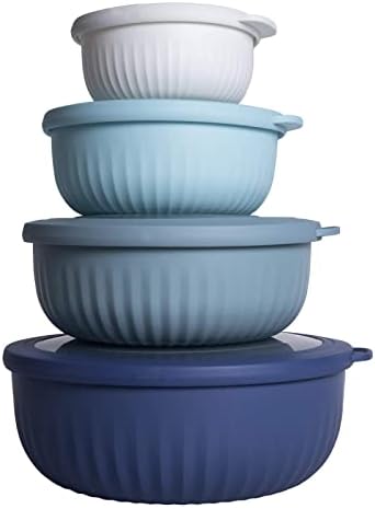 COOK WITH COLOR Prep Bowls with Lids- Wide and Deep Nesting Plastic Small