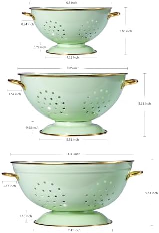 Metal Colander Set of 3, Strainer Basket