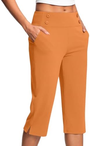 Capri Pants for Women Plus Size High Waisted Stretch Cropped Golf Workout Yoga