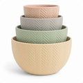 Ceramic Mixing Bowls Set of 4 pcs, Colorful Nesting Bowls 5, 0.5 Qt