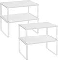 SONGMICS Set of 4 Metal Spice Racks, Stackable Expandable Shelf Risers