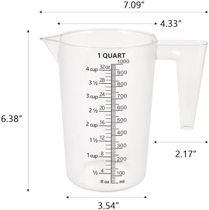 32oz Measuring Pitcher with Permanent Laser-Etched Markings