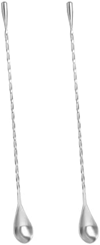 KTOJOY 2 Pack Bar Spoon Cocktail Mixing Spoon – 12'' Long Stainless Steel
