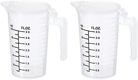 PATIKIL Graduated Beaker, 2 Pack 100ml PP Plastic Liquid Measuring Cup Double