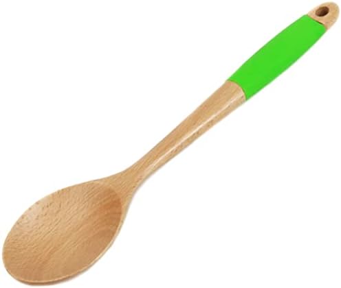 Chef Craft Premium Silicone Handle Wooden Spoon Set, 14 inch