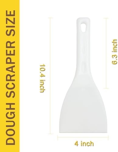 Pizza Dough Scraper with Handle Dough Spatula White Flexible Plastic Food Safe