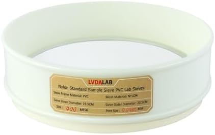 7.9" PVC Lab Sieve, Nylon Mesh, 400 Mesh Screen Sifter