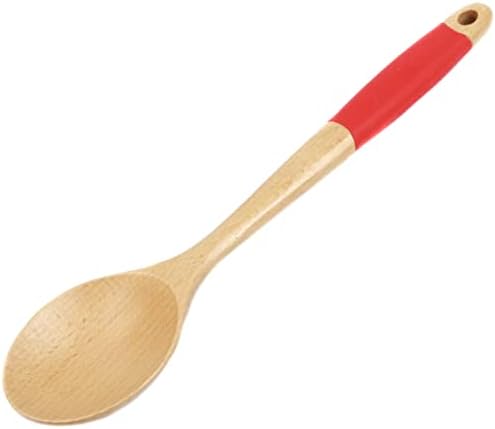 Chef Craft Premium Silicone Handle Wooden Spoon Set, 14 inch