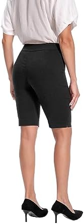 Jenna Rose Women's Pull-On Dress Shorts w/D-Ring – Work & Office Casual