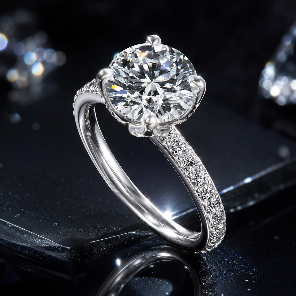 925 Sterling Silver Moissanite 0.8ct Ring Size 6 for Women