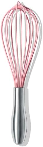 OYV 10-Inch Pink Silicone Whisk, Non-Scratch, 18/10 Stainless Steel Handle