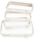 4 pcs Clear Zipper Pouches, Hard Shell Zipper Case, Toiletry Bag