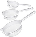 Skyley 3 Pcs Plastic Nylon Mesh Kefir Fine Strainer Set, 5 In, 7 In, 8.5 In