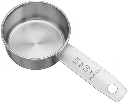 1/4 Cup Stainless Steel Measuring Cup, 60 ml Cooking Measure Scoop, 2 oz