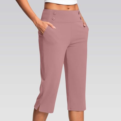 Capri Pants for Women Plus Size High Waisted Stretch Cropped Golf Workout Yoga