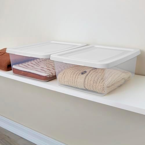 Sterilite Storage Box Stackable Tote, 12 Quart, 24 Pack