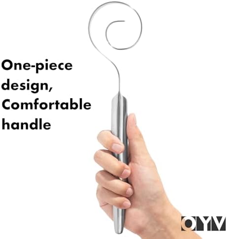 OYV 12" Seamless Dough Whisk, 18/10 Stainless Steel, Danish Dough Whisk