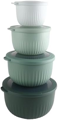 COOK WITH COLOR Prep Bowls with Lids- Wide and Deep Nesting Plastic Small