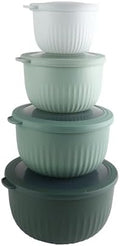 COOK WITH COLOR Prep Bowls with Lids- Wide and Deep Nesting Plastic Small