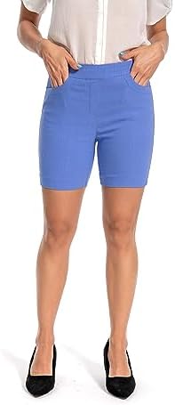Women's Work Casual Super Stretch Tulip-Hem Pull-On Dress Shorts