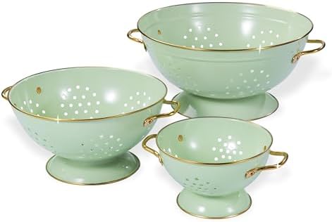 Metal Colander Set of 3, Strainer Basket