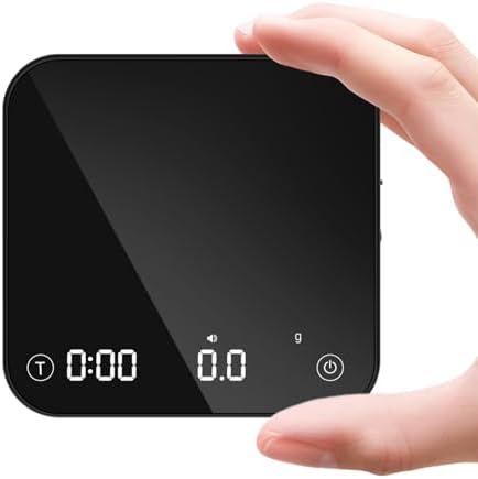 Mini Coffee Scale with Timer Automatic, 0.1g/2000g Rechargeable Precision