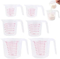 Unbreakable Plastic Measuring Cups 6 Piece Food-Grade Measuring Jugs,