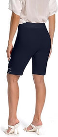 Jenna Rose Women's Pull-On Dress Shorts w/D-Ring – Work & Office Casual