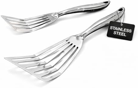 Premium Stainless Steel Fish Spatula Set, Slotted Metal Turner