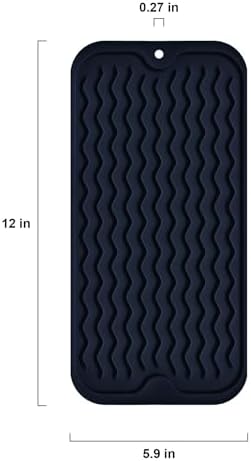 Silicone Dish Drying Mat, Non-Slip Easy Clean Sink Mat, Dark Blue