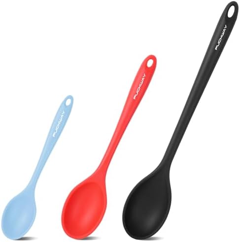 3 Pcs Silicone Spoons Set of 7.9 10.6 14.2 inch