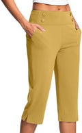 Capri Pants for Women Plus Size High Waisted Stretch Cropped Golf Workout Yoga