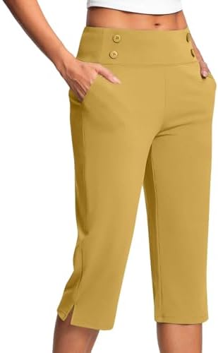 Capri Pants for Women Plus Size High Waisted Stretch Cropped Golf Workout Yoga