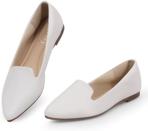 MUSSHOE Flats for Women Pointed Toe-Comfortable Business Casual Work Shoes
