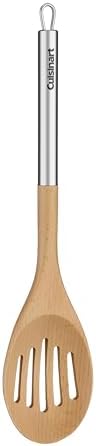Cuisinart Slotted Spoon, 0.75" x 3" x 16.375", Beechwood/Silver
