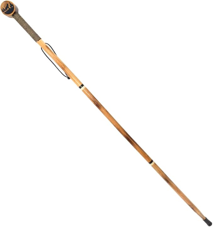 SE 3 Piece 55" Detachable Pine Wood Walking/Hiking Stick with Metal Tip, Reinforced Rubber Tip, and Water-Resistant Travel Pouch - Portable and Durable for Outdoor Adventures