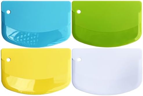 Hard Bench Scraper 4 PCs PP Plastic Dough Scraper Food Scraper