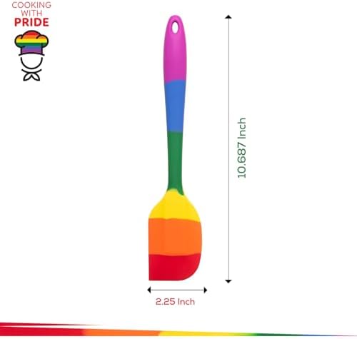 Cooking With Pride Non-Stick Scraper Spatula, Heat-Safe Silicone With Iron Core