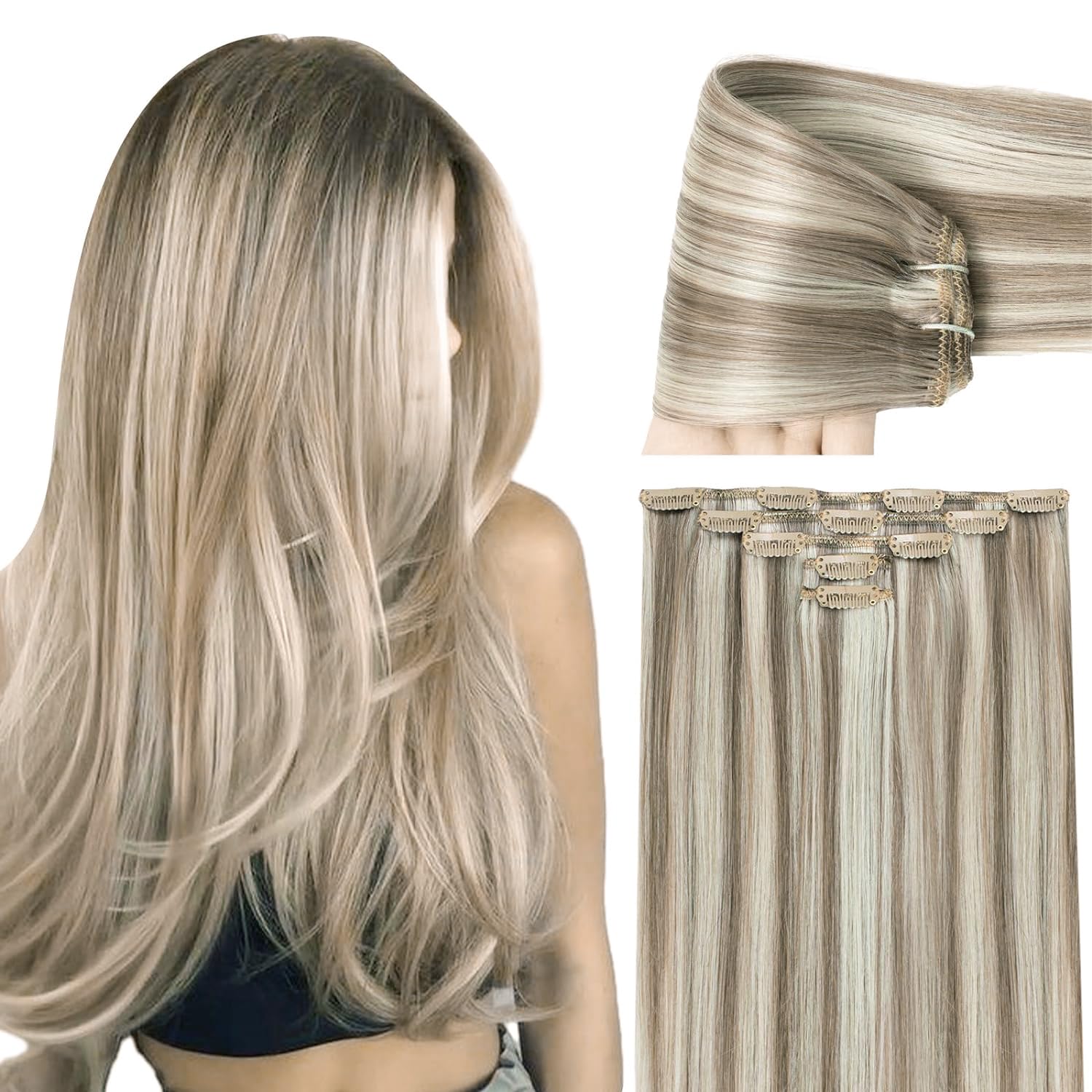 VIP Clip Extensions / Silky Straight 18" (140 g) - ClipeX System