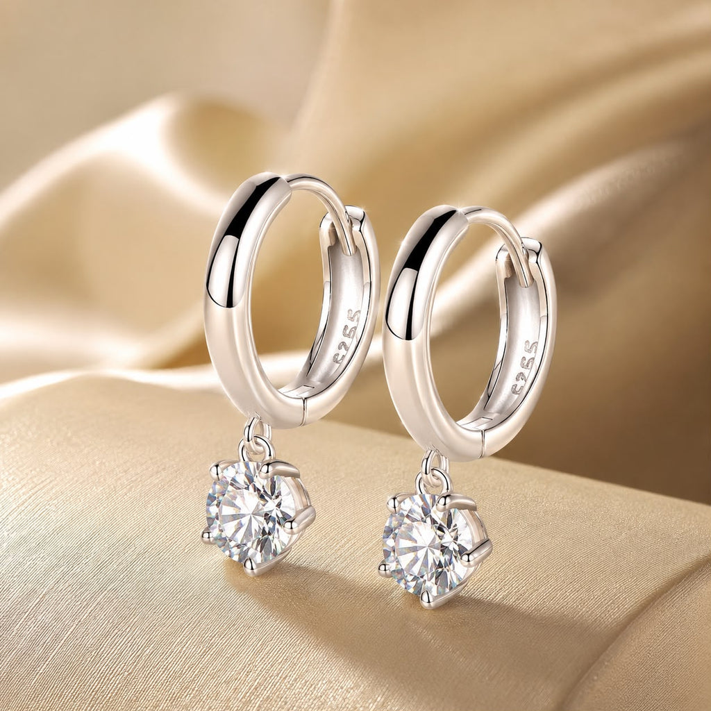 S925 Sterling Silver 0.50 Carat Moissanite Earrings for Women