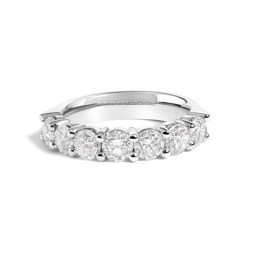 14K White Gold 2. 0 Cttw Diamond 7 Stone Band Ring