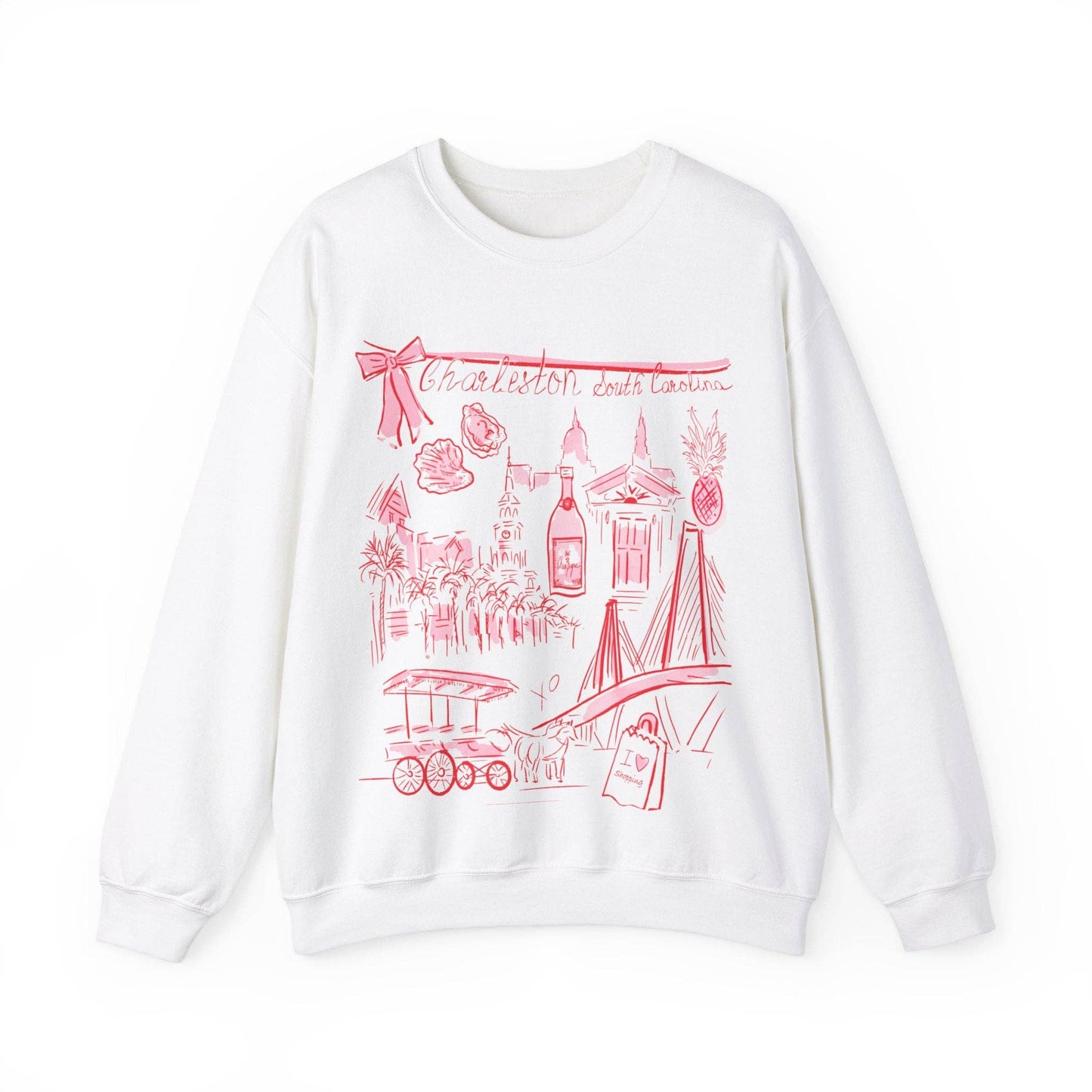 Rebecca Illustrated - CHARLESTON - Crewneck: Light Pink / L